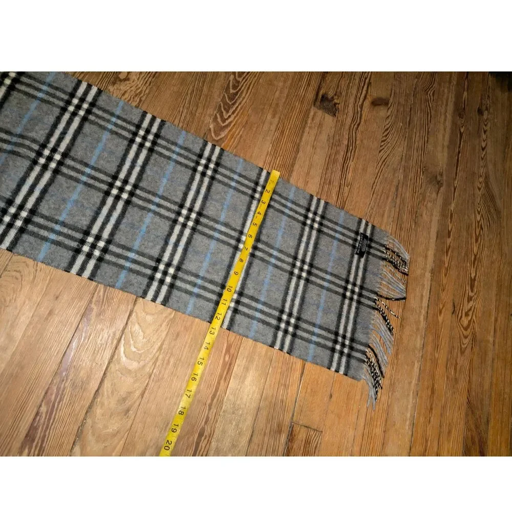 Burberry London Cashmere scarf blue grey cream